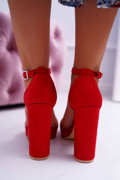Жіночі червоні босоніжки на шпильці на платформі Debora