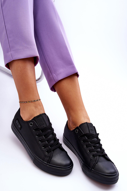 Жіночі низькі шкіряні кросівки Big Star KK274011 Чорні