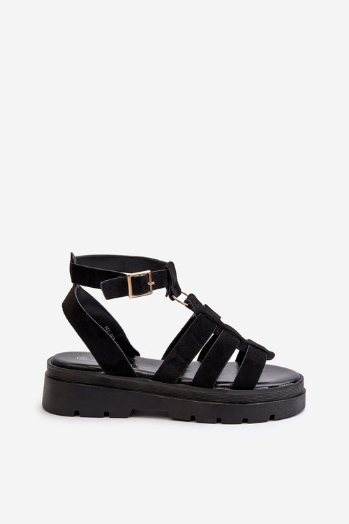 Жіночі чорні босоніжки-гладіатори зі штучної замші Dorameia