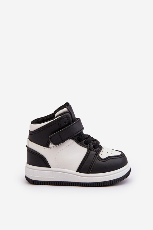 Високе дитяче спортивне взуття біло-чорного кольору Teredite