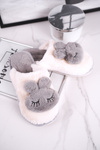 Жіночі пухнасті тапочки Білий сірий кролик
