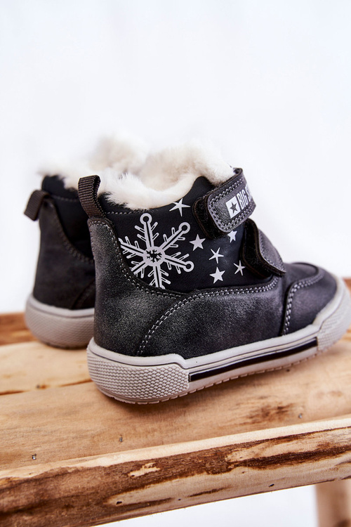 Дитячі теплі черевики на липучці Big Star KK374191 Чорні