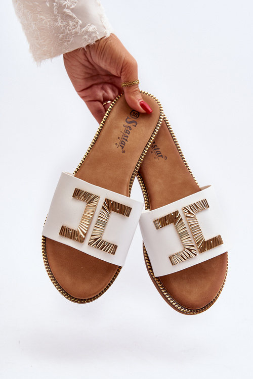 Жіночі білі босоніжки з декором Ollavia