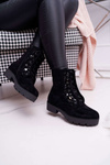 Чоботи жіночі теплі замшеві чорні Gerta