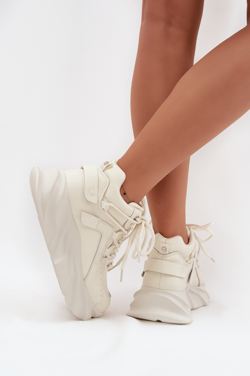 Жіночі кросівки Натуральна шкіра GOE SS2N4037 Вицвілий білий