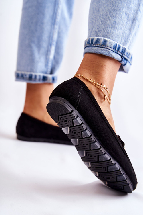 Жіночі замшеві лофери Black Clona