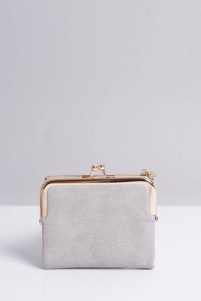 Маленький жіночий гаманець сірого кольору
