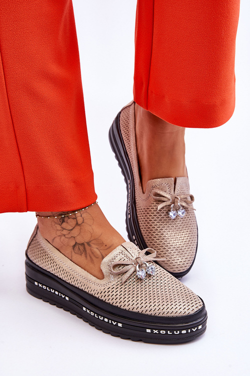 Жіночі шкіряні сліпони Glittering Golden Raven