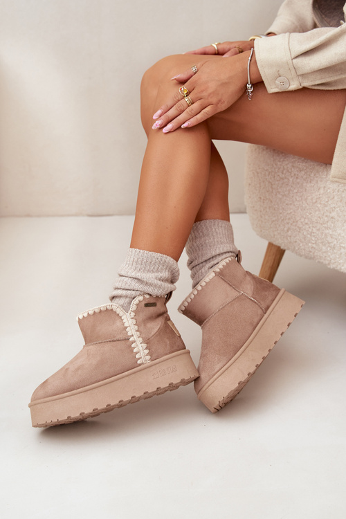 Жіночі Снігоступи На Платформі З Швами Big Star SS274129 Бежеві