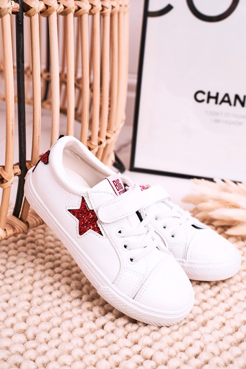 Дитячі шкіряні кросівки із зіркою BIG STAR DD374102 Білі