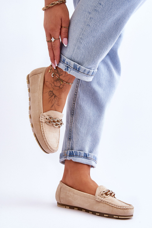 Жіночі замшеві лофери бежеві Sorento