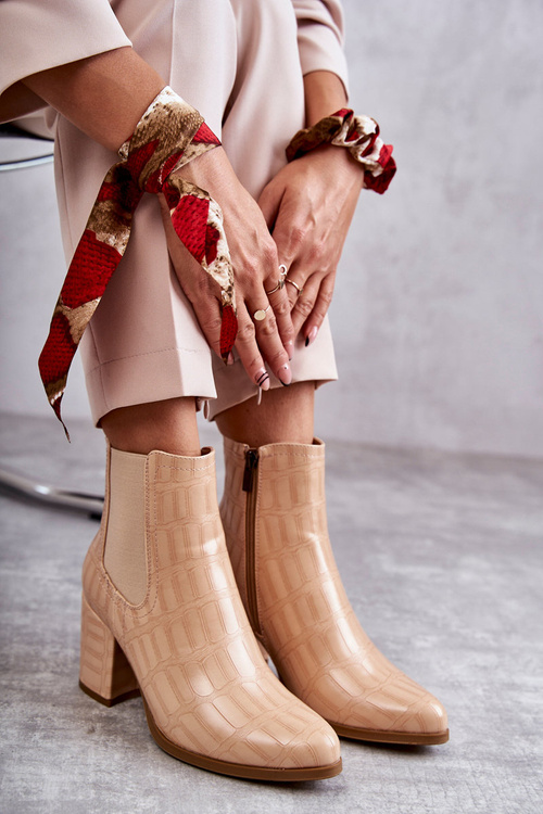 Зміїні шкіряні черевики La.Fi 260038BE-XC Бежеві