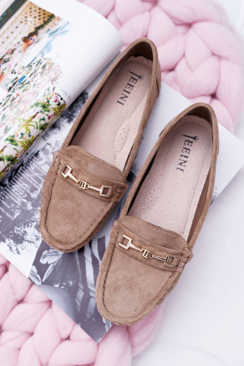 Жіночі комфортні замшеві мокасини бежеві Anzio