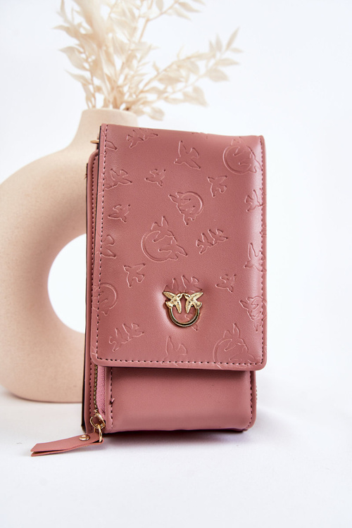 Модна сумочка гаманець 2в1 з тисненням Pink Savano 