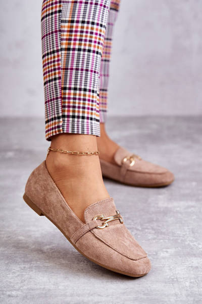 Замшеві класичні лофери темно-бежеві Roddie