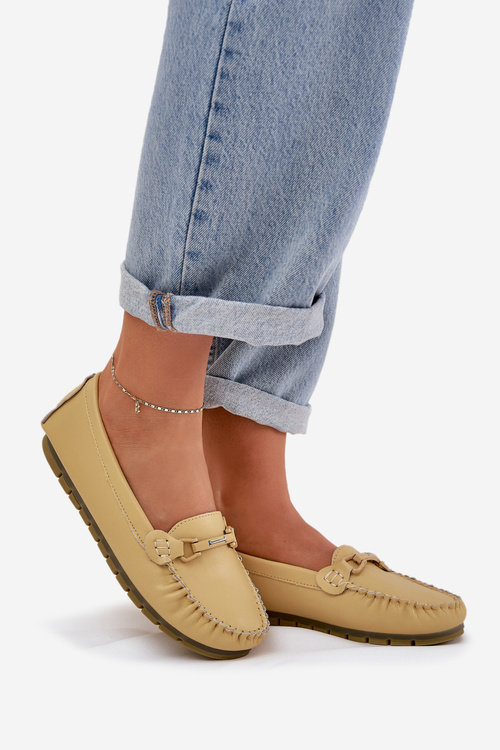 Плоскі Шкіряні Мокасини З Декором S.Barski LR51-547 Жовті