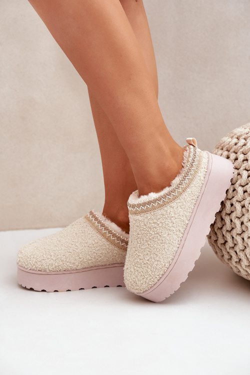 Жіночі Снігоступи На Платформі З Вишивкою Світло-бежеві Тірісса