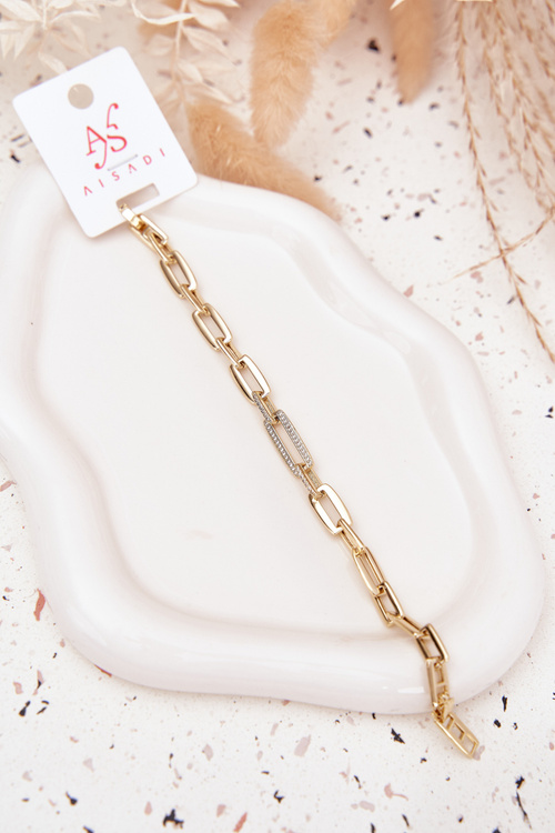 Жіночий браслет ланцюг з хірургічної сталі золото