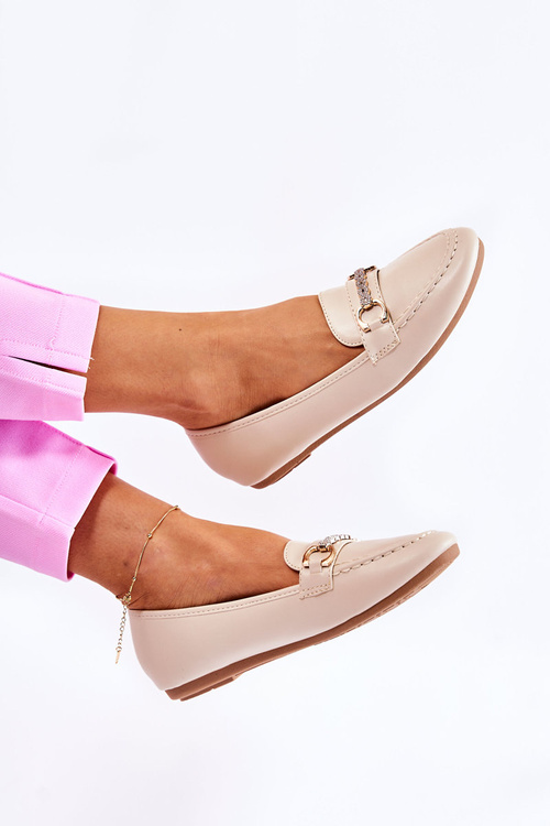 Жіночі шкіряні лофери бежеві Godley