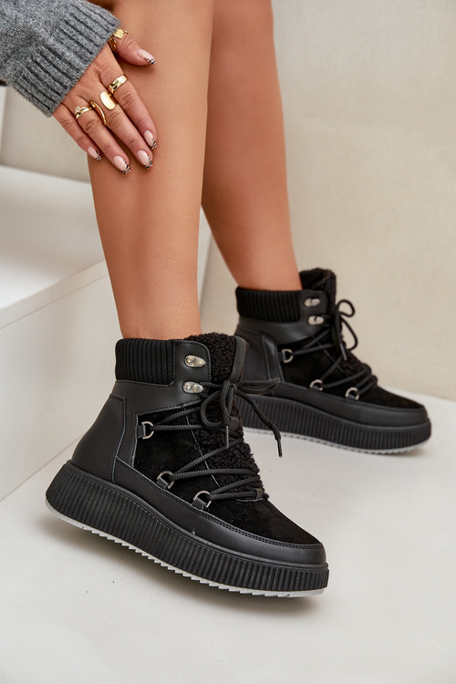 Низькі Снігові Черевики На Платформі Чорні Naliora