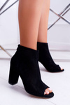 Жіночі чоботи на шпильці замшеві чорні Jessin