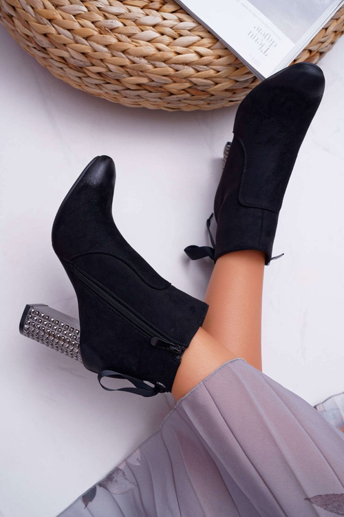 Жіночі черевики на шпильці Rock Zipper Black Stein