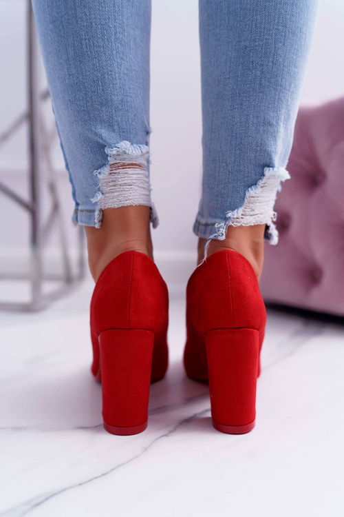 Жіночі босоніжки на шпильці замшеві червоно-малинові