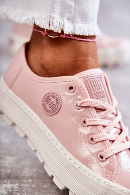 Модні лаковані кросівки Big Star KK274047 Рожеві