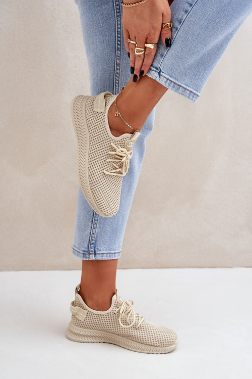 Сетчаті Сліпони Спортивне Взуття Для Жінок Бежеві Harice