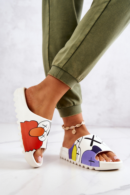 Принтовані гумові тапочки White Monsters