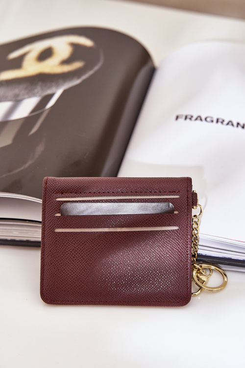 Чохол Для Карт З Золотим Брелком Еко Шкіра Коричневий Iritinme