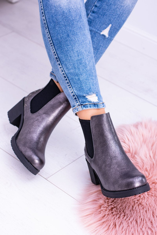 Темно-сірі черевики Megusto на шпильці Sergio Leone