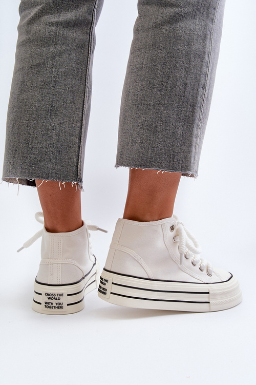 Жіночі кросівки на платформі білі Aineri