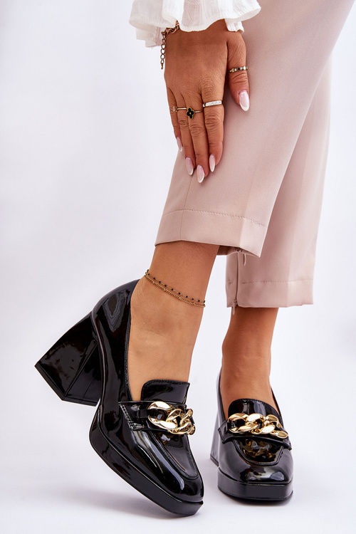 Човники на масивних підборах Чорні Nataly