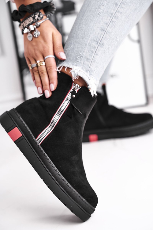 Жіночі черевики еко замшеві чорні Come Back