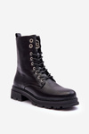 Шкіряні черевики Workery жіночі чорні пуни