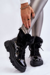 Чоботи жіночі на шнурівці чорного кольору Merron