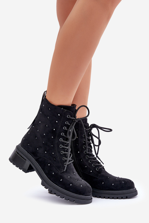 Жіночі робочі черевики D&A з прикрасами, чорні MR880-017