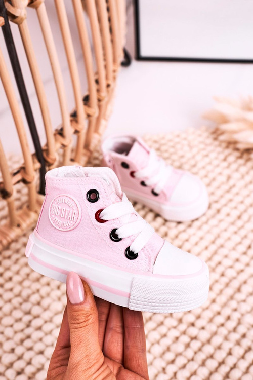 Високі дитячі кросівки на блискавці BIG STAR HH374087 Рожеві