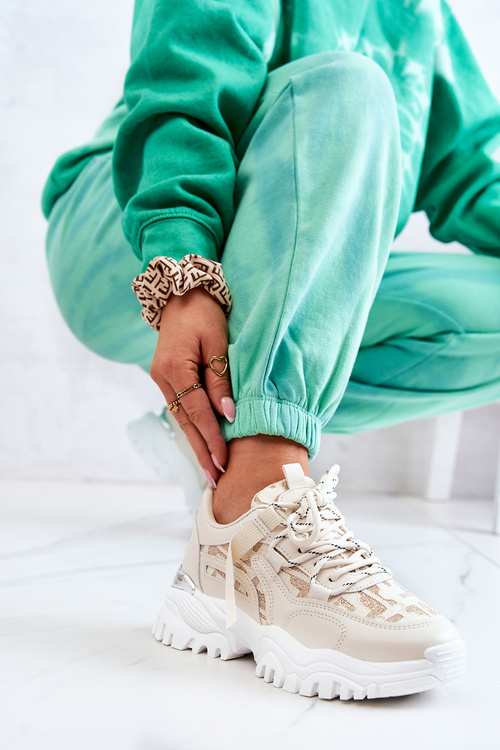 Кросівки на масивній підошві Бежевий стиль