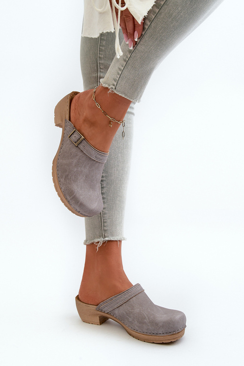 Жіночі туфлі на низькому каблуці Inblu BL000004 сірі