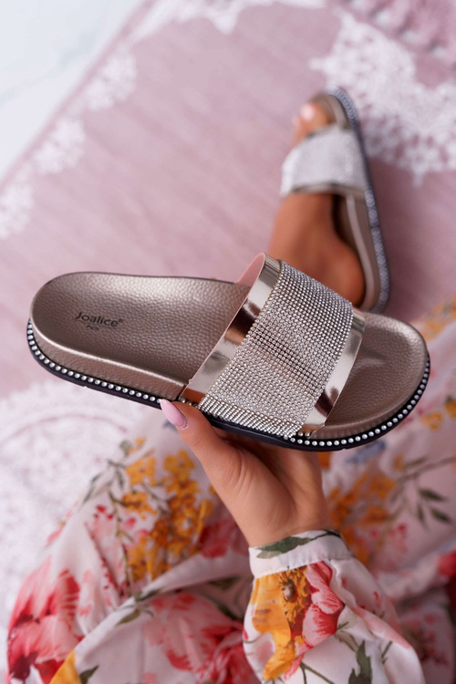 Жіночі профільовані цирконієві шльопанці Gold Rentre