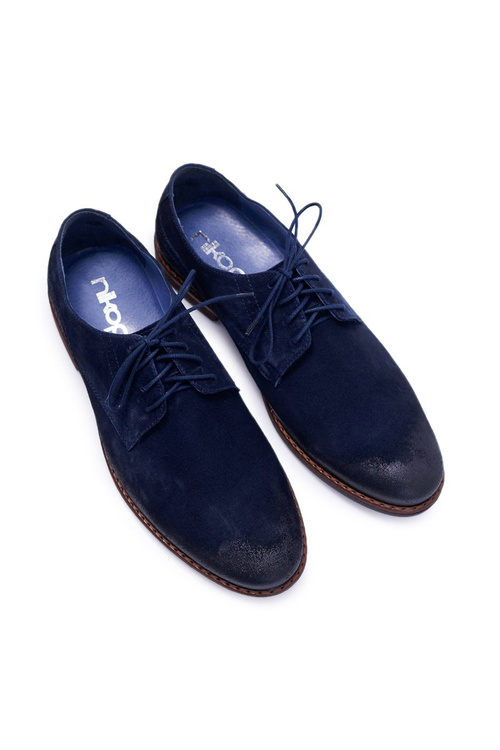 Чоловічі повсякденні шкіряні туфлі Нікополь темно-сині Lajos