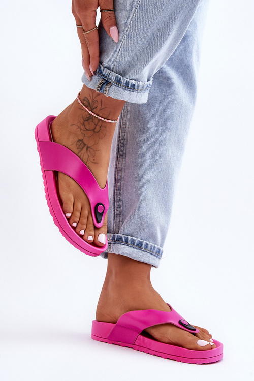 Жіночі японські тапочки на платформі фуксія Bellitta