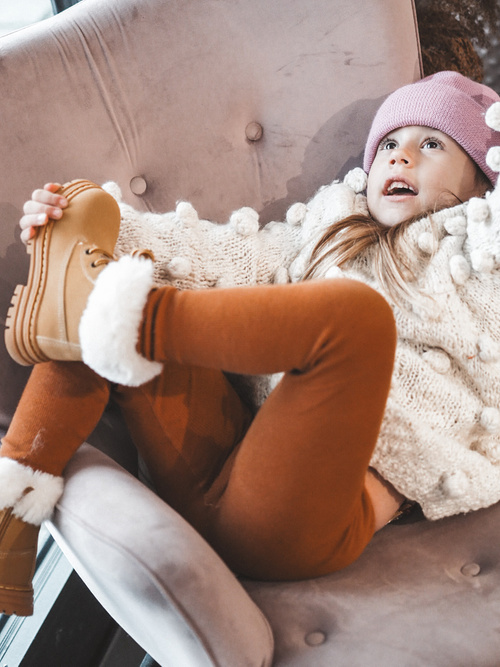 Дитячі черевики Trapper на блискавці та штучному хутрі Camel Gerande