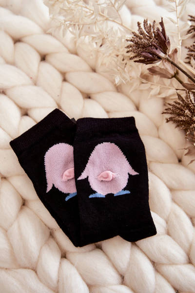 Молодіжні бавовняні шкарпетки Pink Penguin Black