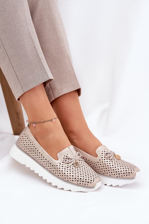 Жіночі Напівчеревики З Перфорацією З Натуральної Шкіри D&A LR51-631 Золоті