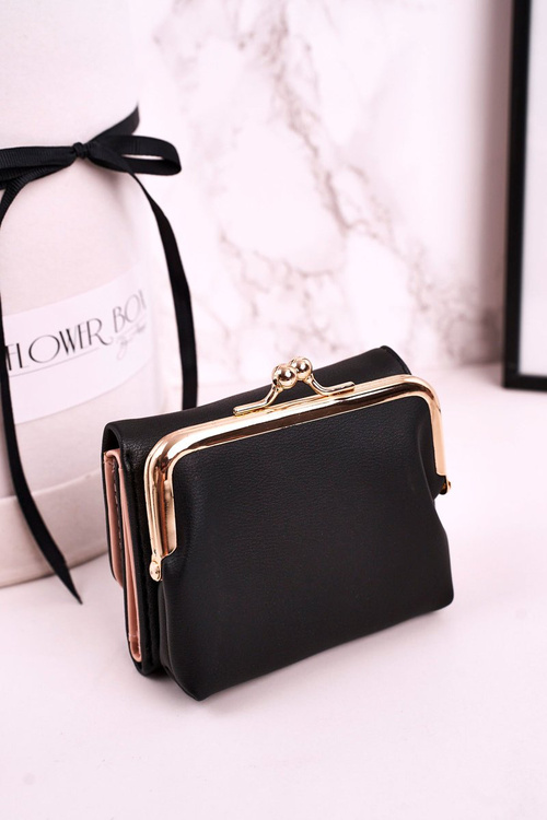 Маленький жіночий гаманець на гачку MILANO чорний