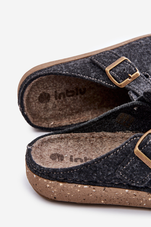Чоловічі тапочки з пряжкою Профілактичні тапочки Inblu MT000012 Graphite