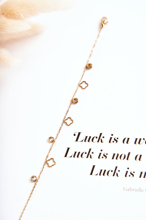 Класичний браслет на тонкому ланцюжку з золотим орнаментом